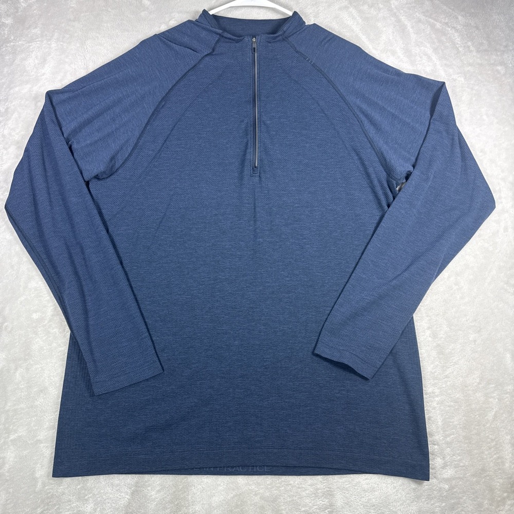 Lululemon Shirt Mens Extra Large Blue Metal Vent Tech Running Performance Zip A
